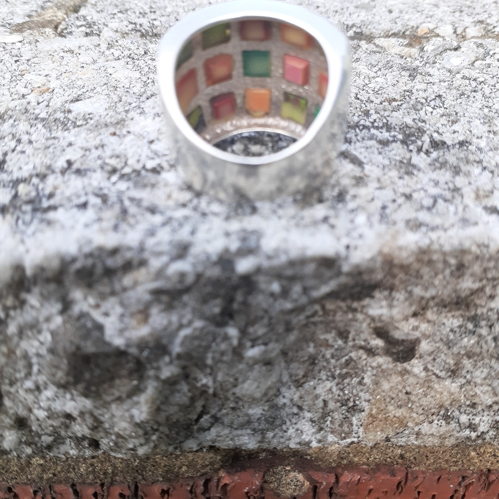 Multi Stone Square Ring - Picture 3 of 5